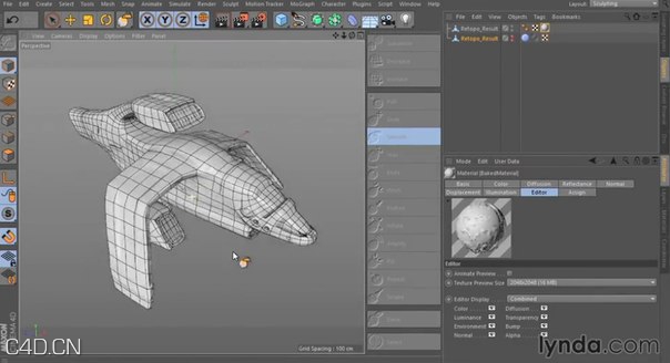 C4D雕刻拓扑教程 Lynda – Hard Surface Sculpting and Retopologizing in CINEMA 4D - C4D之家 - sJDdF7-9Prc.jpg