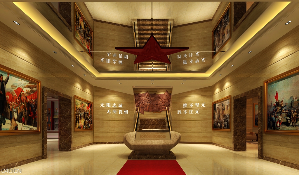 中国人民解放军某炮兵师史馆 - C4D之家 - 1(3).jpg