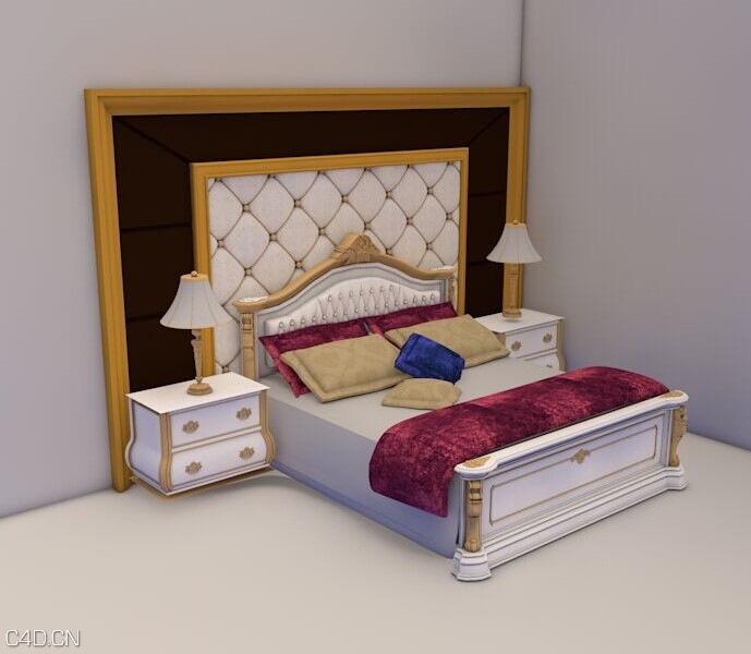 欧式双人床C4D模型 Double 3D model - C4D之家 - cinema4d_ 2015-03-29 01.42.04.jpg