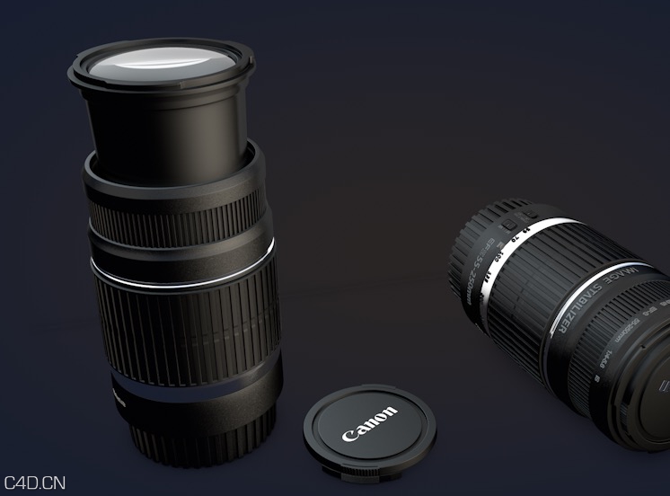 佳能单反镜头55-250mm广告C4D工程