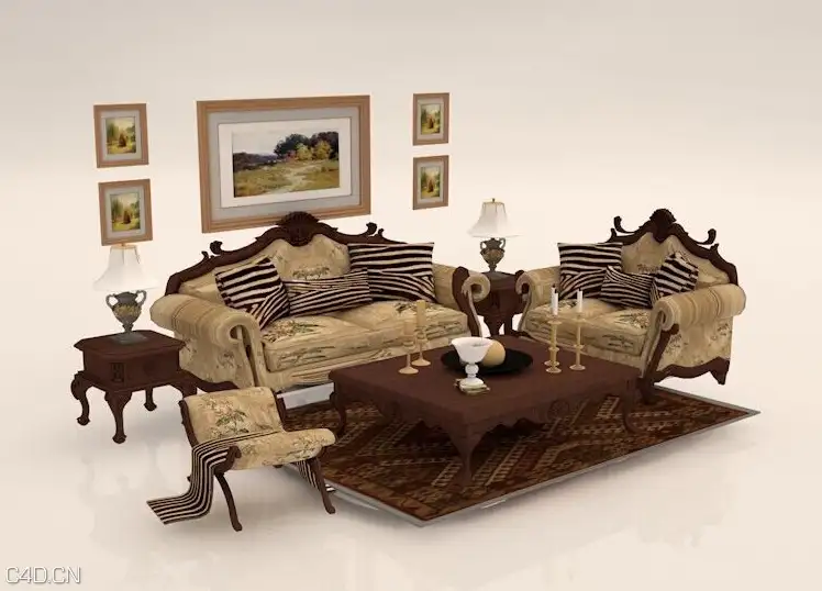 欧式风格客厅沙发组合C4D模型 3D model of sofa - C4D之家 - cinema4d_ 2015-03-30 21.58.24.jpg