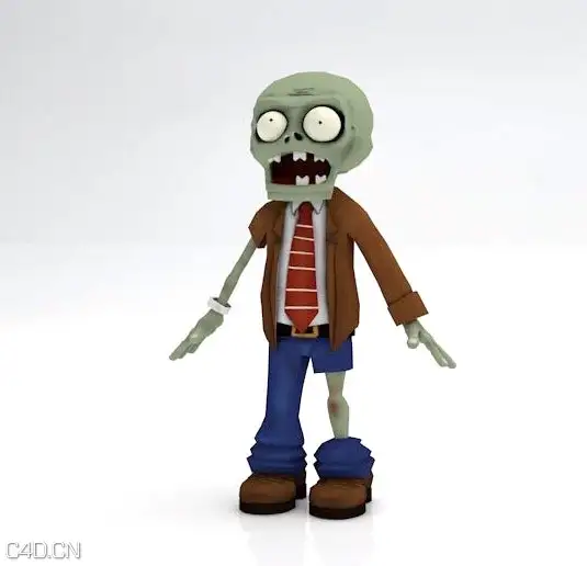游戏《植物大战僵尸》僵尸C4D模型 Zombie 3D model