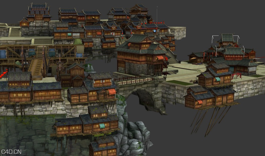 游戏《笑傲江湖》场景C4D模型