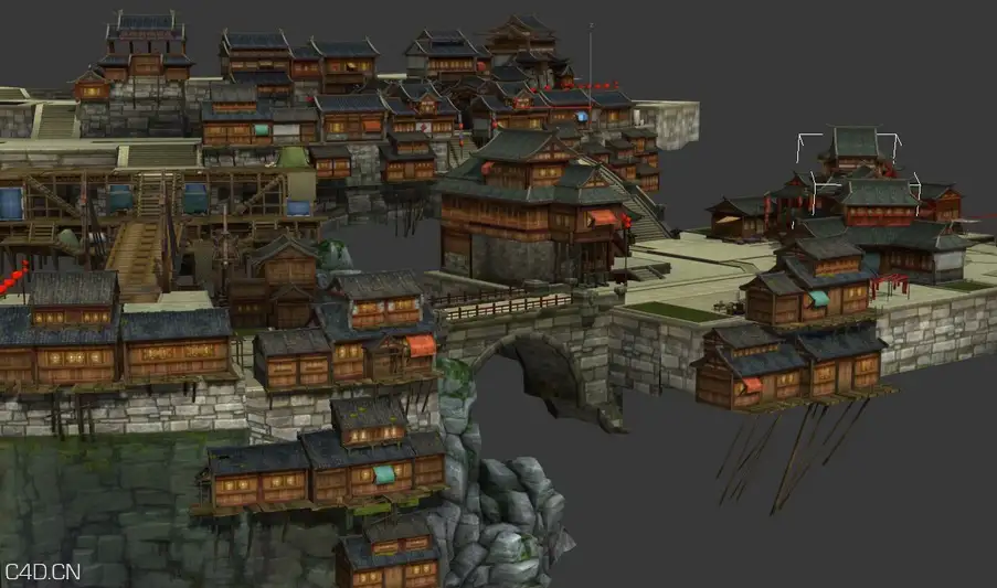 游戏《笑傲江湖》场景C4D模型
