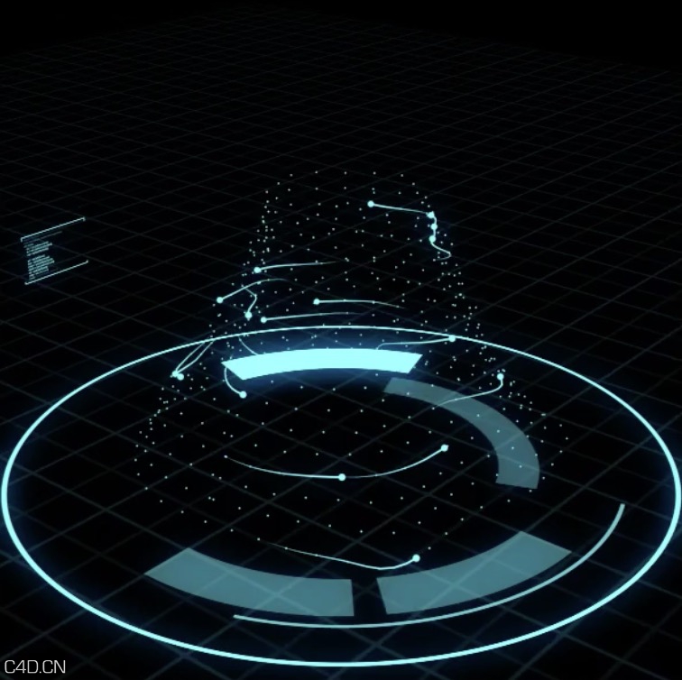 C4D制作科技特效：电子扫描线视频教程 Tron Scanning Lines