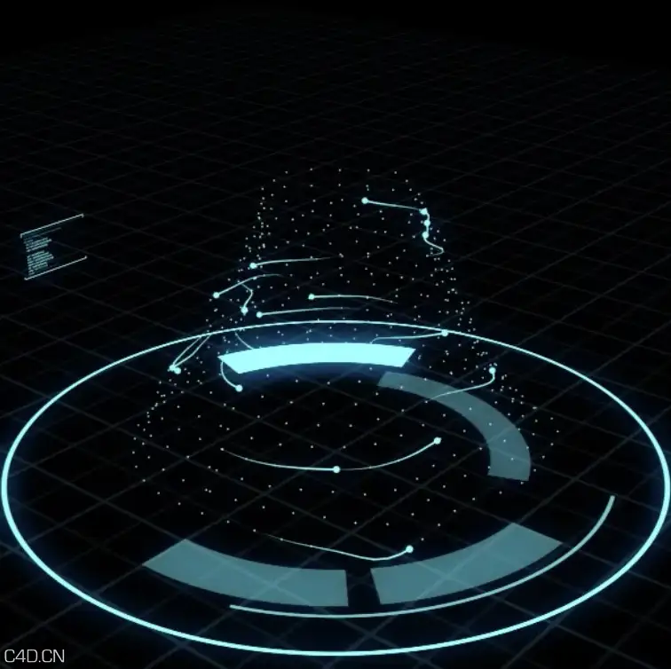 C4D制作科技特效：电子扫描线视频教程 Tron Scanning Lines