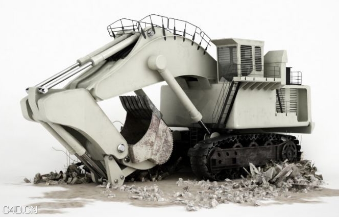 工程车辆3D模型合集：施工车/收割机/挖机/拖拉机模型