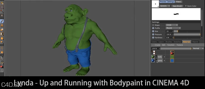 C4D BP基础教程 Lynda – Up and Running with Bodypaint in CINEMA 4D