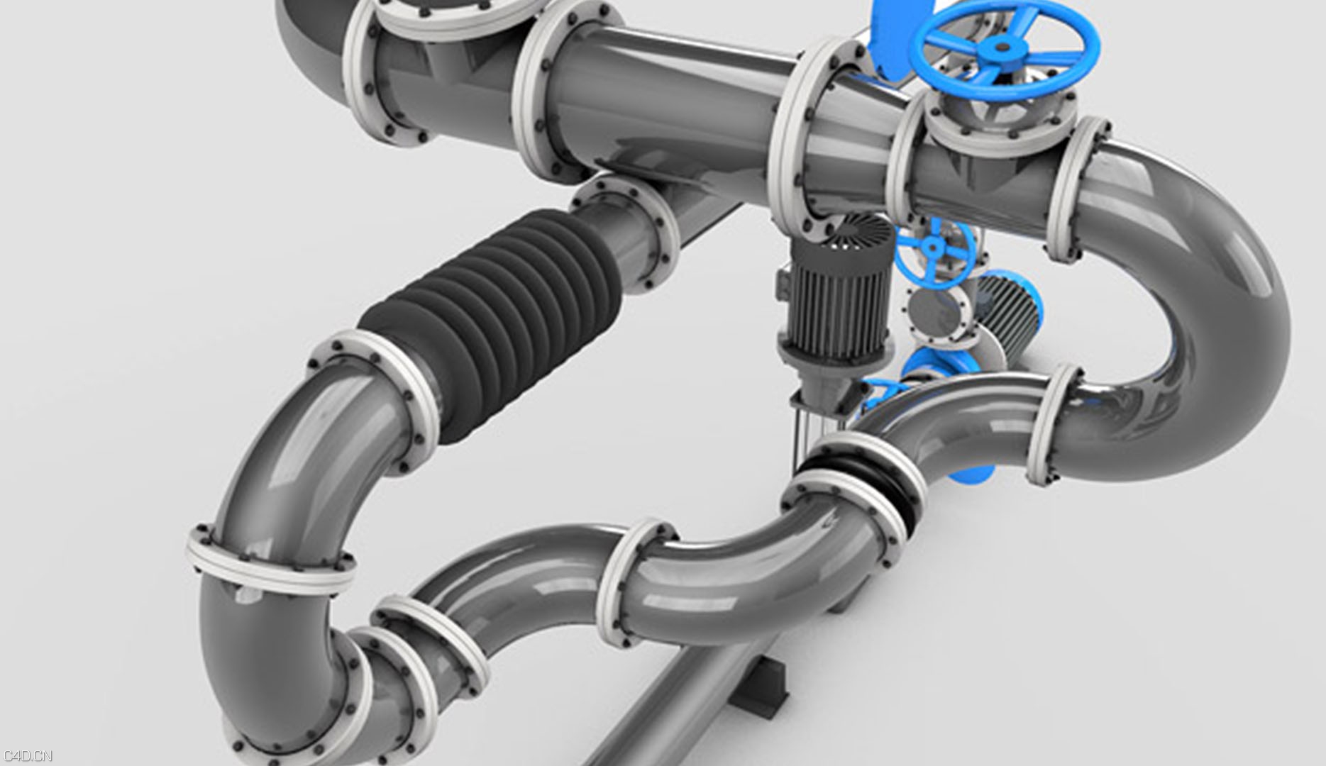 C4D下水管道模型预设插件 The Pixel Lab Pipes Generator for Cinema 4D + 使用教程