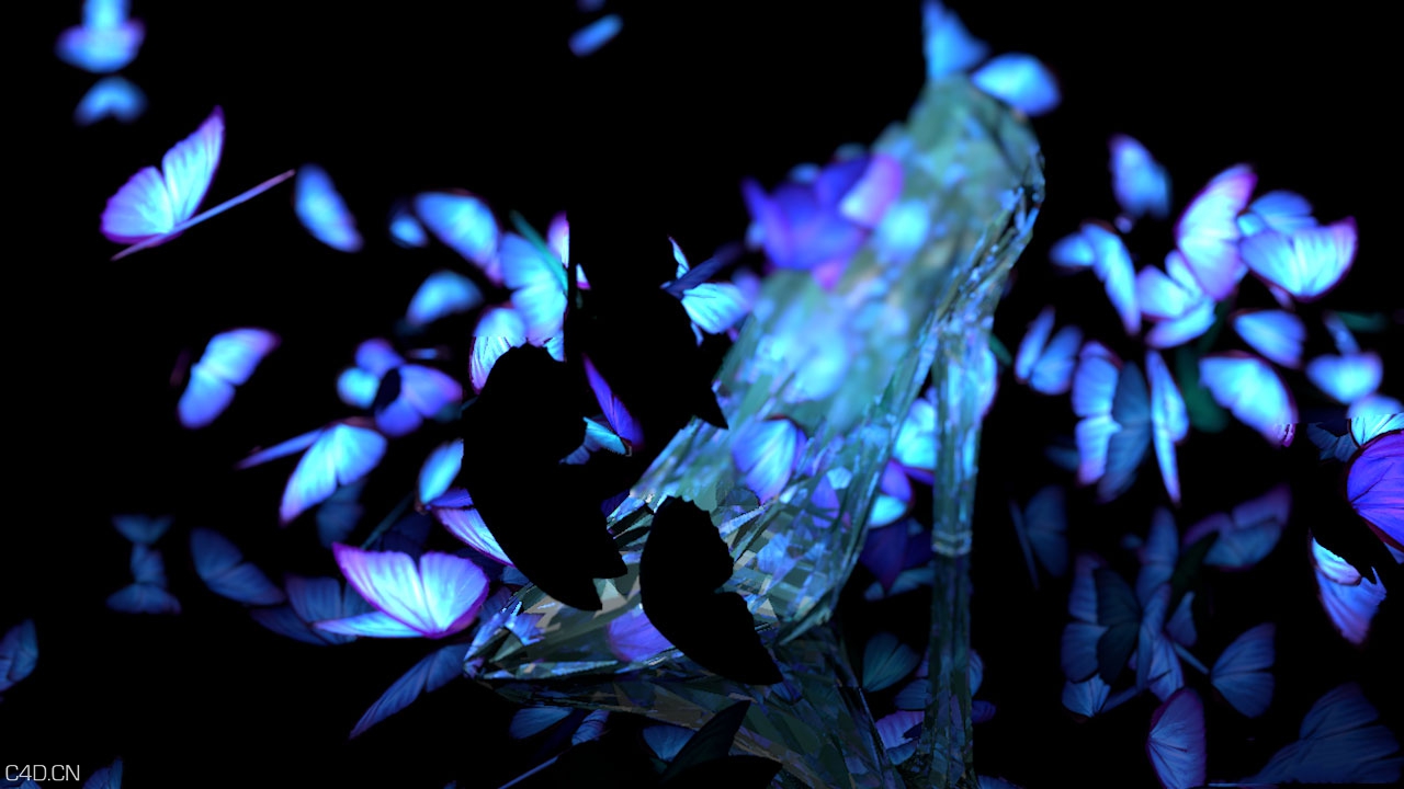 C4D电影特效教程-灰姑娘的水晶鞋和蝴蝶Cinema 4DTutorial VFX ZetaFire-Tutorial