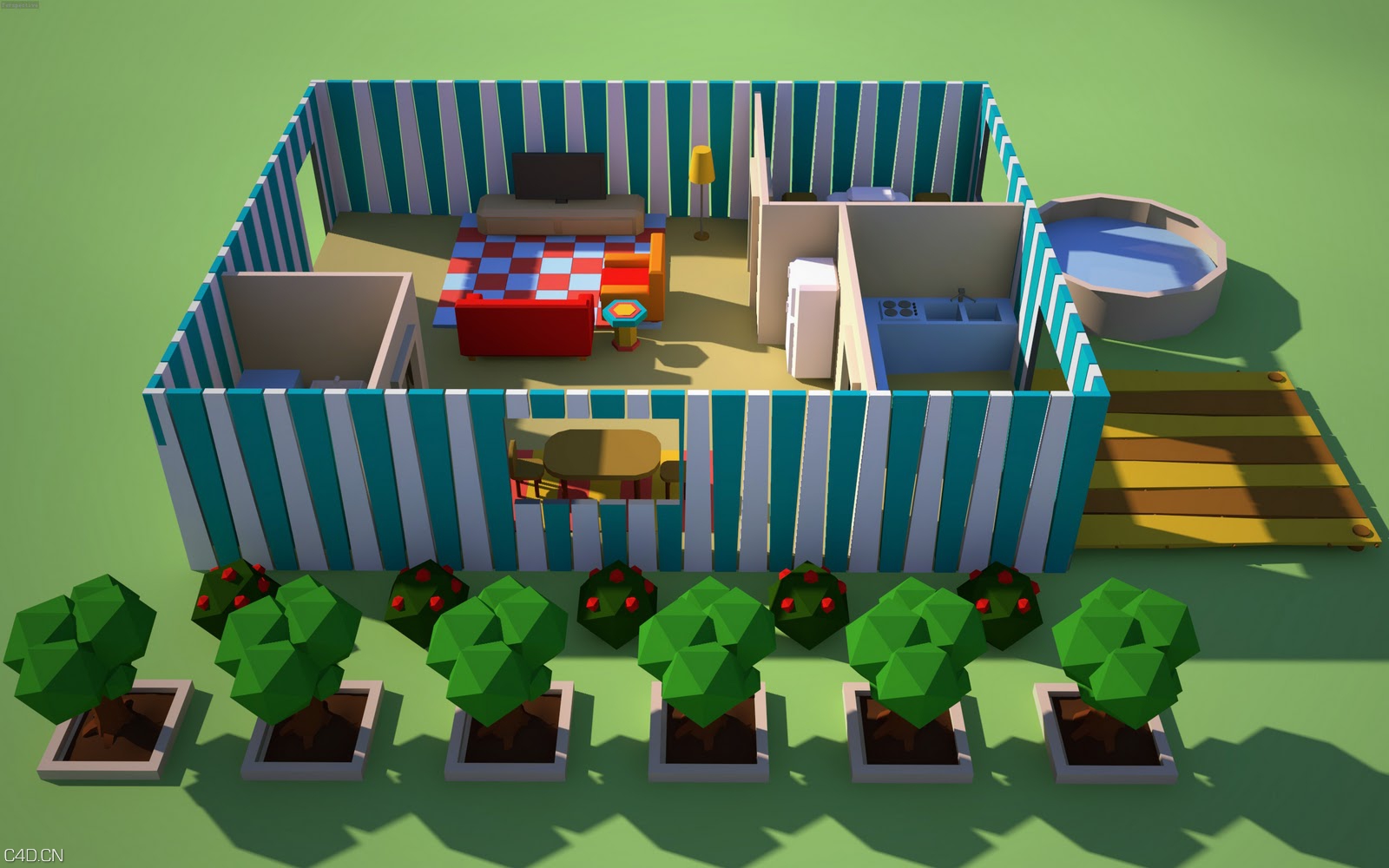 C4D国外实用进阶低面模生长栏包完整工程subprime - C4D之家 - house副本.jpg