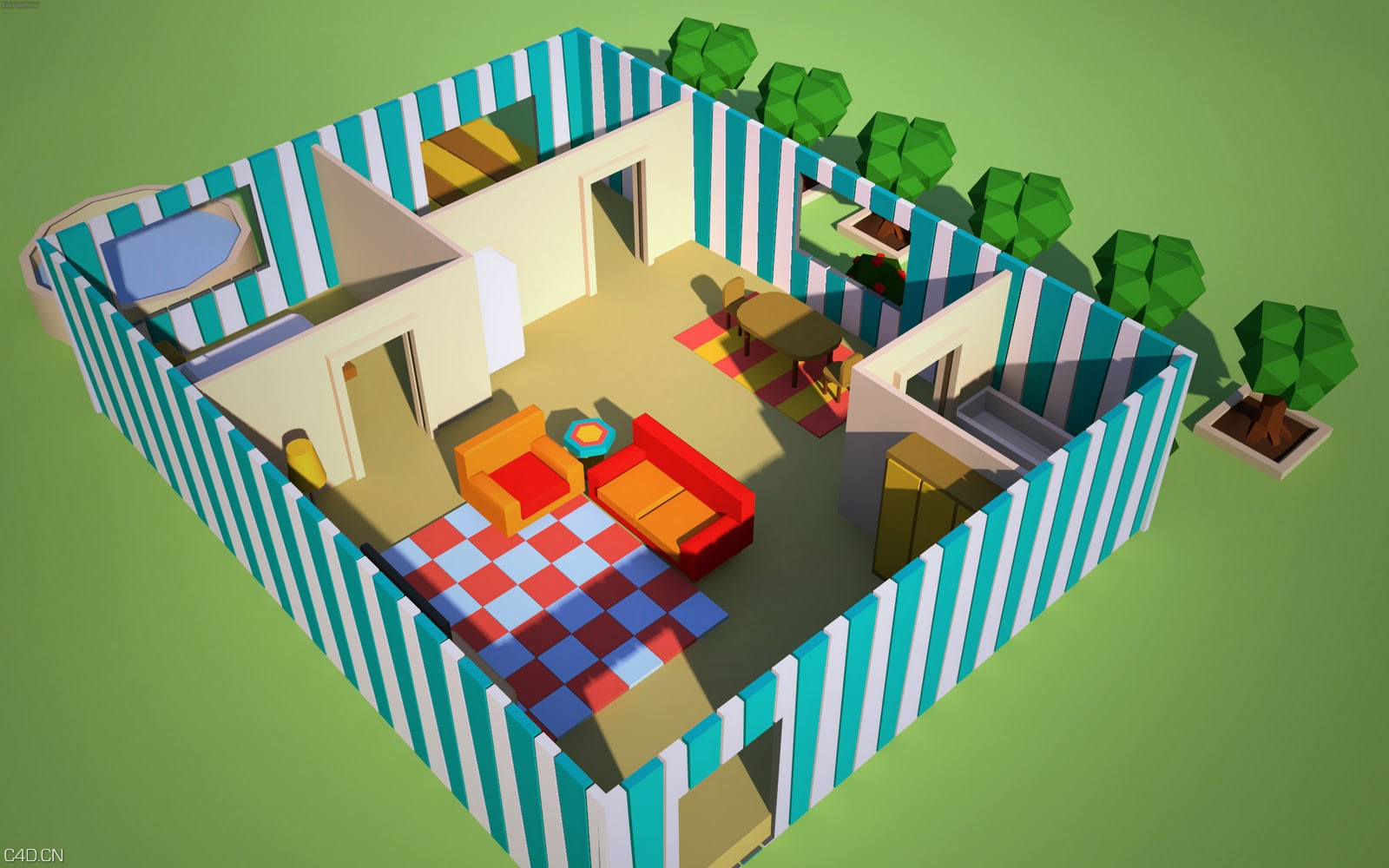 C4D国外实用进阶低面模生长栏包完整工程subprime - C4D之家 - house11.jpg