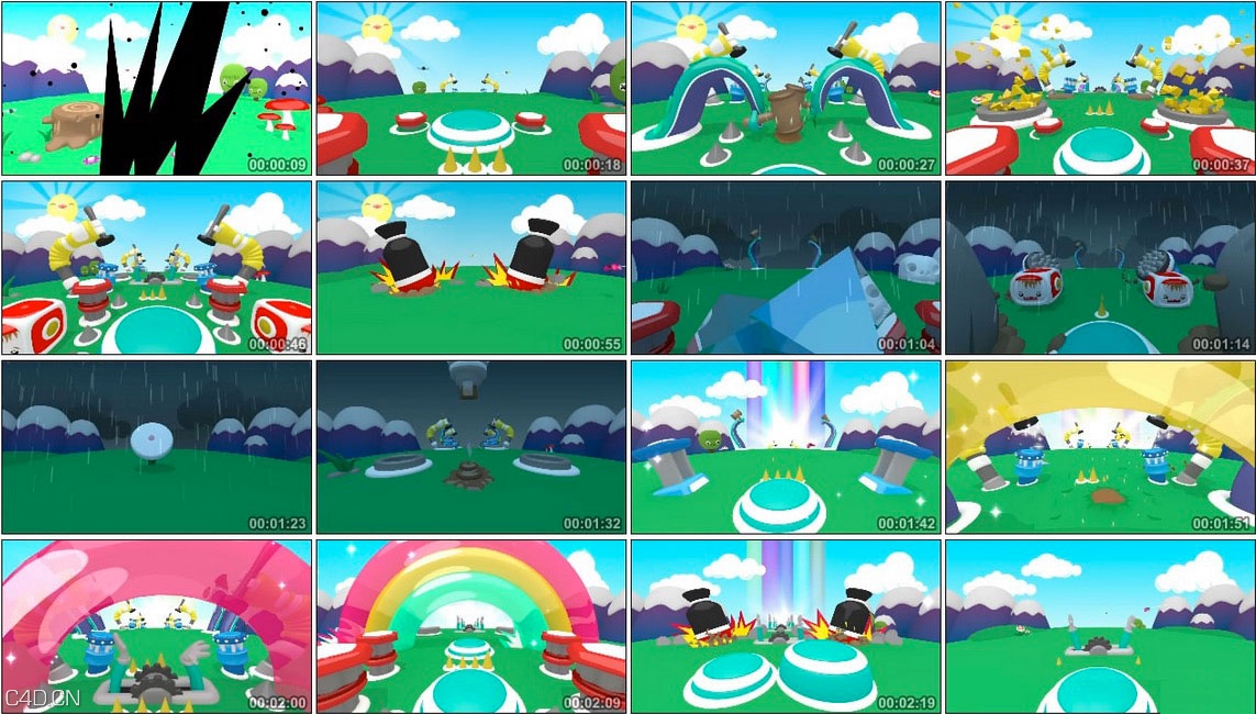 C4D VJ循环动画短片完整工程