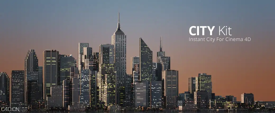 灰猩猩城市预设1.2版本 CityKit v1.2 For Cinema 4D