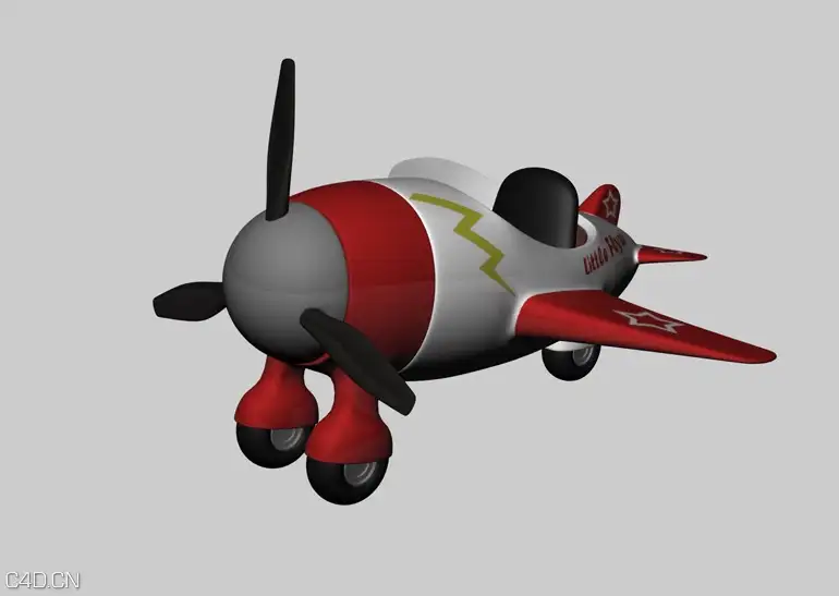 玩具飞机C4D模型 Toy Airplane for Cinema 4D