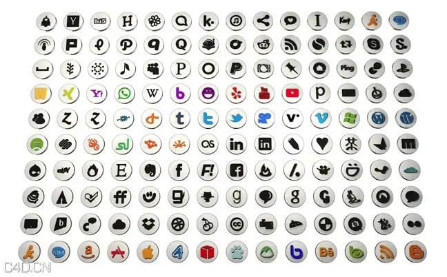 140套社交媒体图标C4D模型 C4D 3D Social Media Icons - C4D之家 - Free-C4D-Social-Media-Icons-3D.jpg