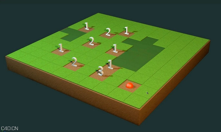 C4D扫雷游戏模型 Minesweeper Test in Cinema 4D - C4D之家 - cinema4d_-2015-04-15-18.20.30.jpg