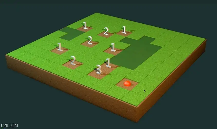 C4D扫雷游戏模型 Minesweeper Test in Cinema 4D - C4D之家 - cinema4d_-2015-04-15-18.20.30.jpg