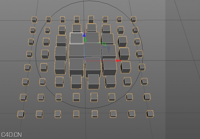 C4D XP节点衰减预设效果器c4d xpresso scale by distance