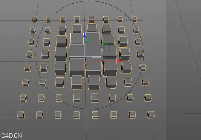 C4D XP节点衰减预设效果器c4d xpresso scale by distance