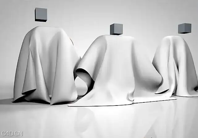 C4D布料动力学-帷幕拉开字体教程Cinema 4D tutorial - Lifting a cloth off an object