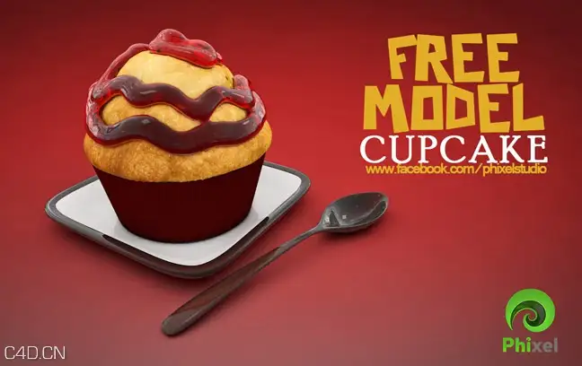 C4D巧克力蛋糕模型Cupcake and Dish - C4D之家 - Free-C4D-3D-Model-Cupcake-Dish-Spoon-Plate.jpg