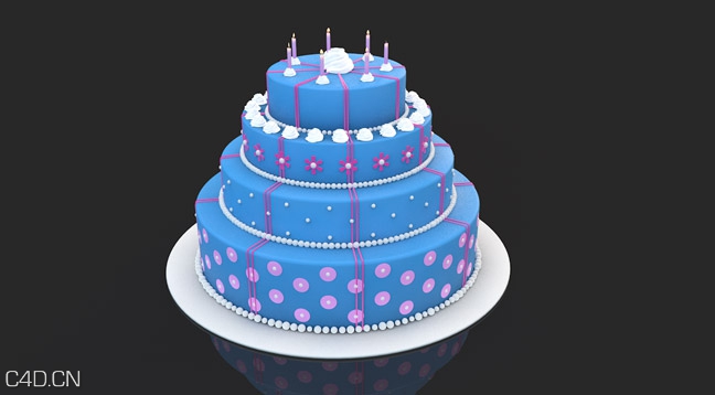 4层的生日蛋糕C4D模型 cake model - C4D之家 - Free-C4D-3D-Model-Cake.jpg