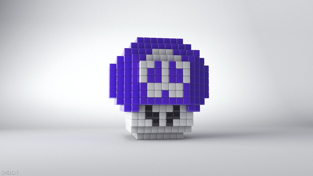 C4D颜色着色器与运动图形选集教程 Color Shader and Mograph Selections - C4D之家 - mario_mushroom_v1.jpg
