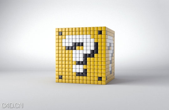 C4D颜色着色器与运动图形选集教程 Color Shader and Mograph Selections - C4D之家 - creating-an-8-bit-inspired-question-cube-using-mograph-in-cinema-4d.jpg