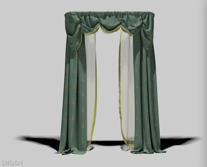 窗帘 / 窗纱 / 双层透明窗帘C4D模型 3D model of curtain - C4D之家 - cinema4d_ 2015-04-21 22.38.12.jpg
