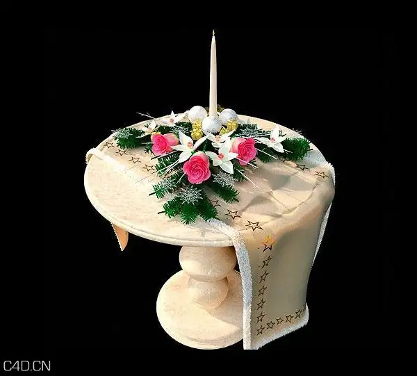 大理石圆桌、鲜花、圣诞蜡烛C4D模型 Christmas - C4D之家 - 112528etisl81116t9tuut.jpg