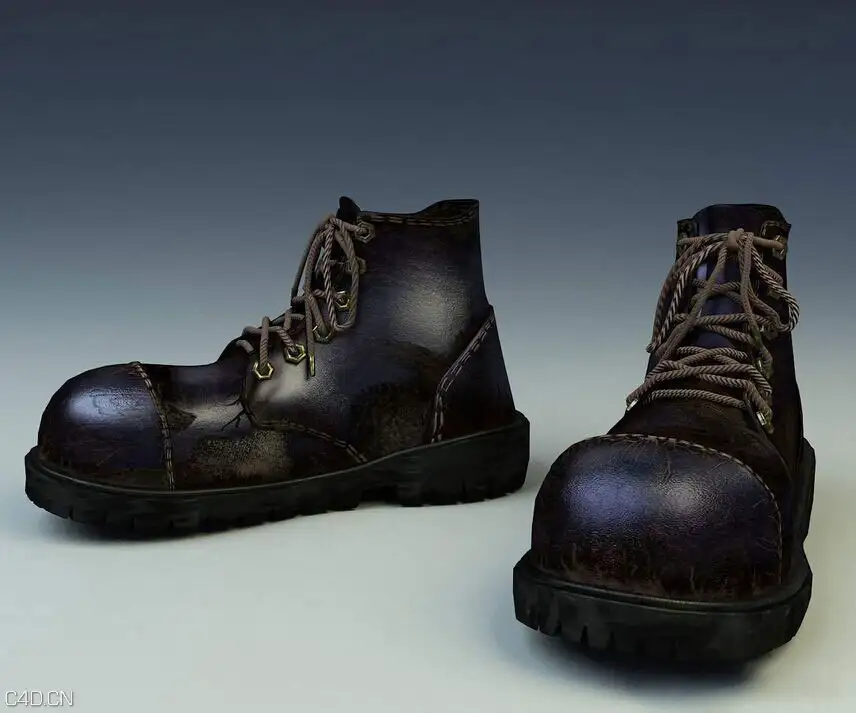 大头皮鞋C4D模型 Leather shoes 3D model