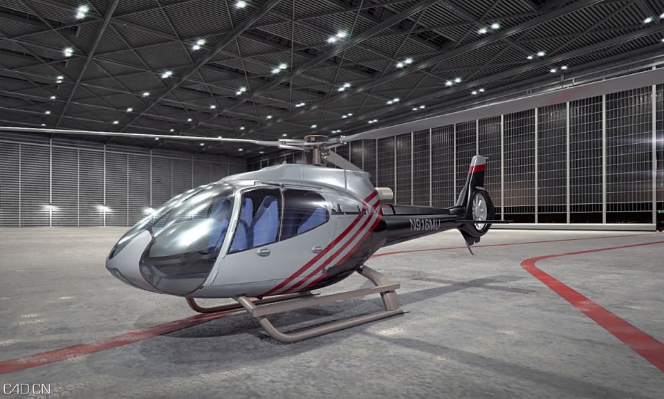 民用直升飞机 Eurocopter EC-130 3d model