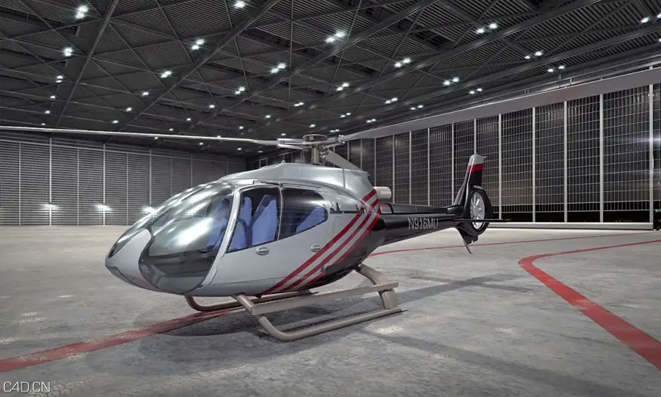 民用直升飞机 Eurocopter EC-130 3d model