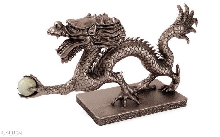 中国龙工艺摆件C4D模型 China Dragon 3D model