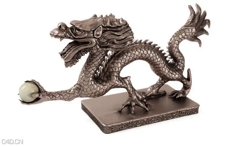 中国龙工艺摆件C4D模型 China Dragon 3D model
