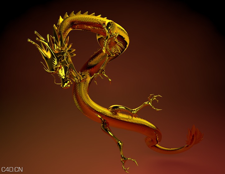 金龙C4D模型 Golden Dragon 3D model