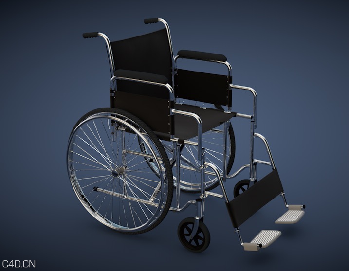 轮椅C4D模型 Wheelchair 3D model