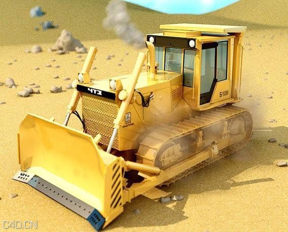 推土机C4D模型 Bulldozer B10