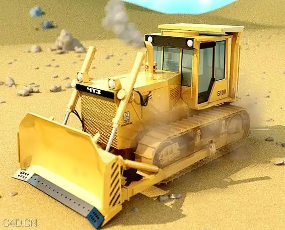 推土机C4D模型 Bulldozer B10