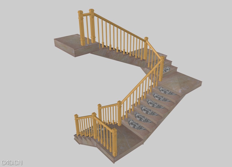 楼梯C4D模型 Stairs 3D model - C4D之家 - cinema4d_ 2015-04-27 22.53.13.jpg