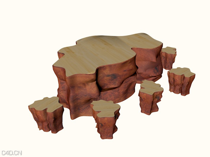 木桩/原木桌椅C4D模型 The stake 3D model - C4D之家 - cinema4d_ 2015-04-29 18.42.28.jpg