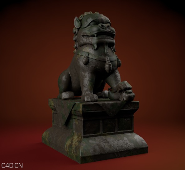 青铜狮子C4D模型 The Bronze Lion 3D model