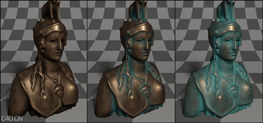 Helloluxx R16材质反射教程第二部分 –Mastering Materials Part 2 Reflectance - C4D之家 - Helloluxx_masteringMat2_bronze.jpg