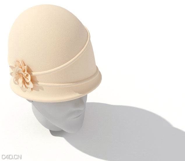 女士小圆帽C4D模型 Ladies round cap 3D model
