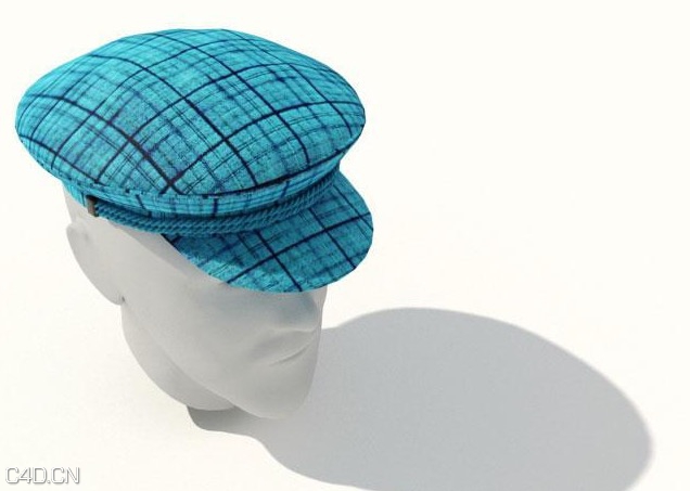 蓝色船长帽C4D模型 Captain Blue Cap Model