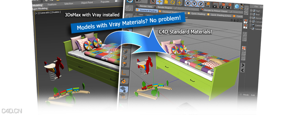 C4D导出MAX模型插件：MAXTOC4D插件使用流程教程