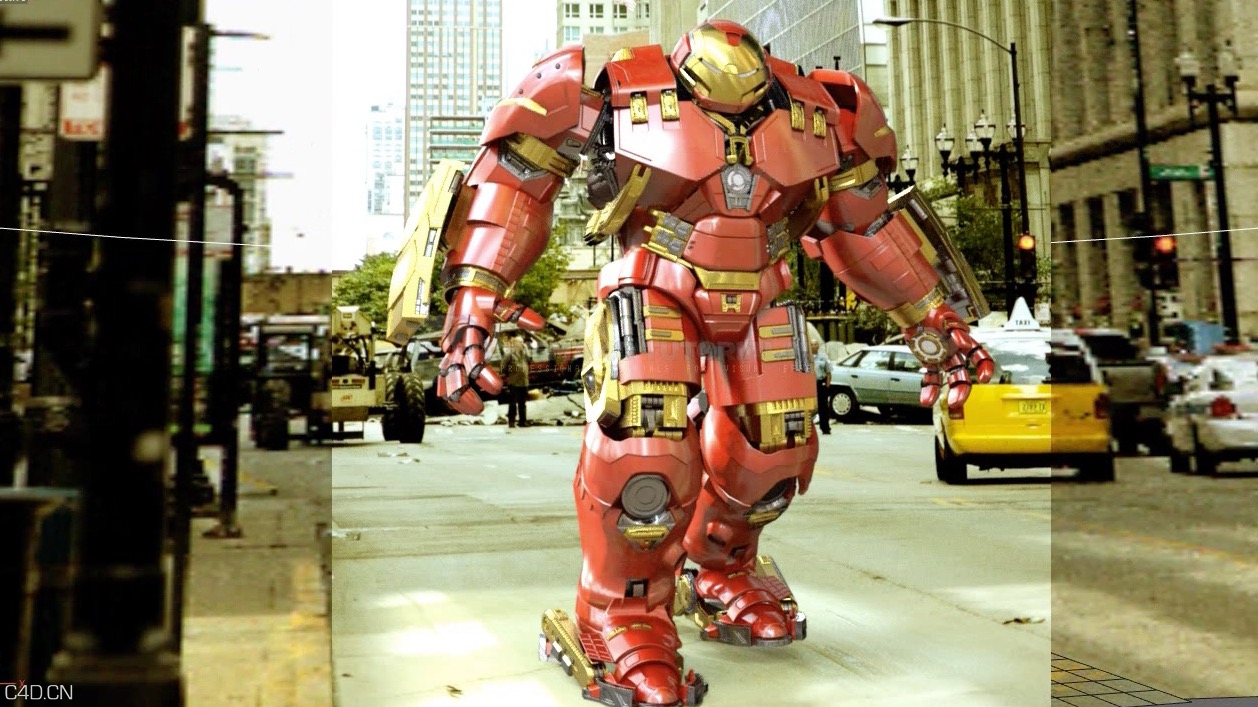 C4D反浩克装甲HULKBUSTER大型制作实例教程，含素材及工程文件（7.6GB）