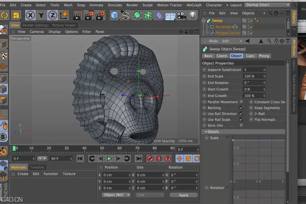 C4D建模教程：卡通猩猩头像建模教程 Creating Thick Stylized Fur On A Model
