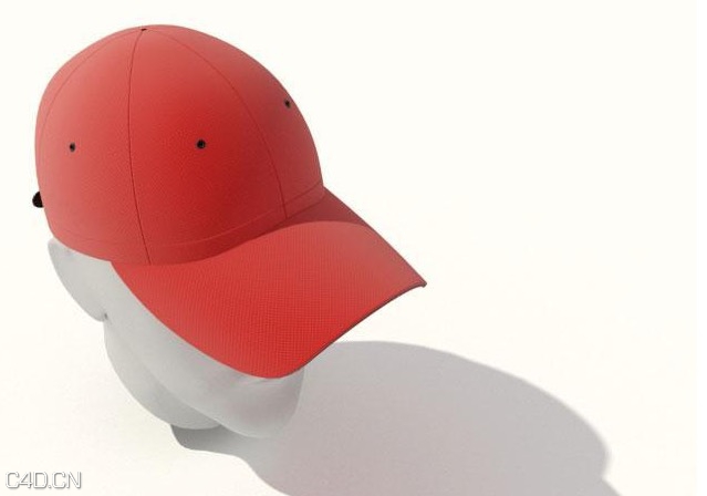 红色鸭舌帽C4D模型Red peaked cap model